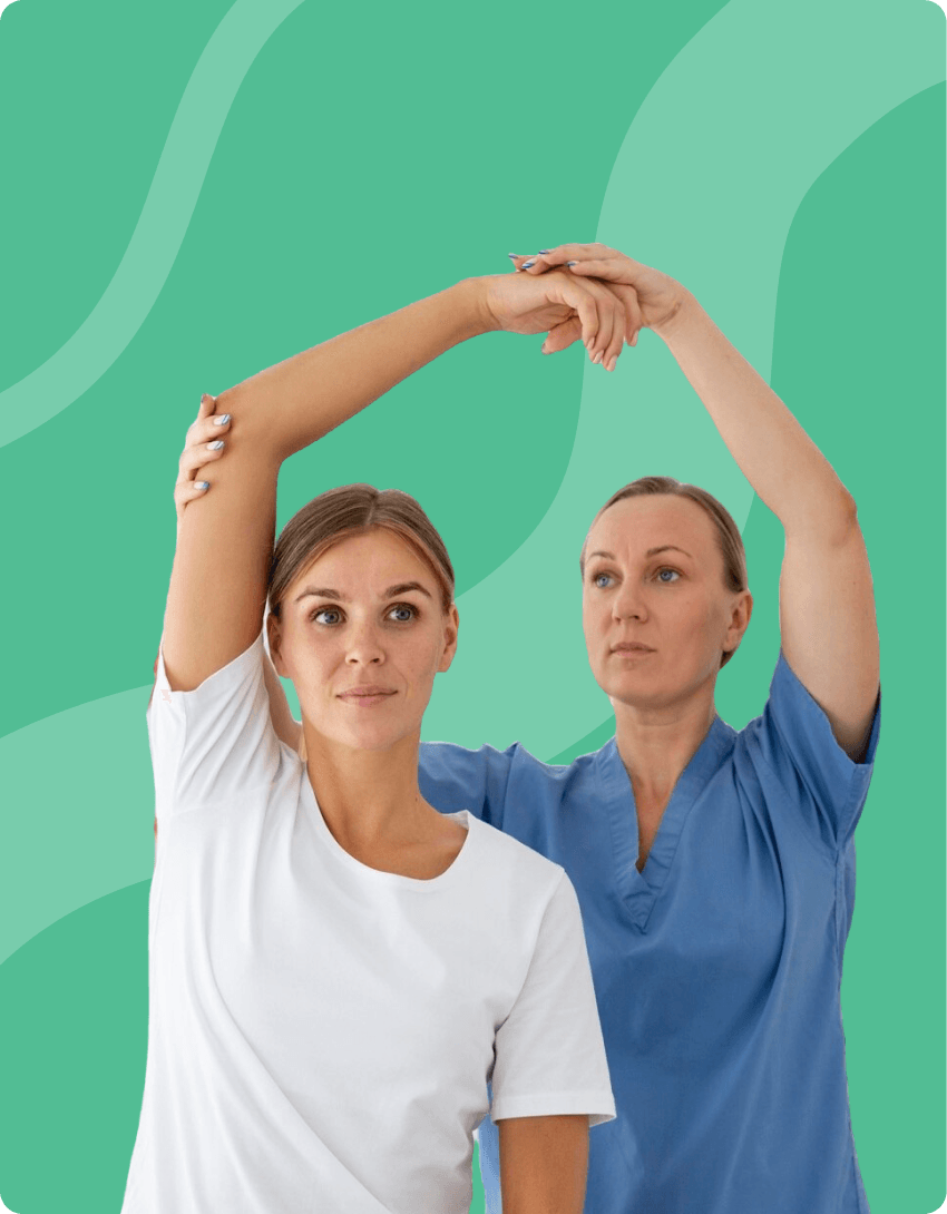 Healthcare professional helping patient